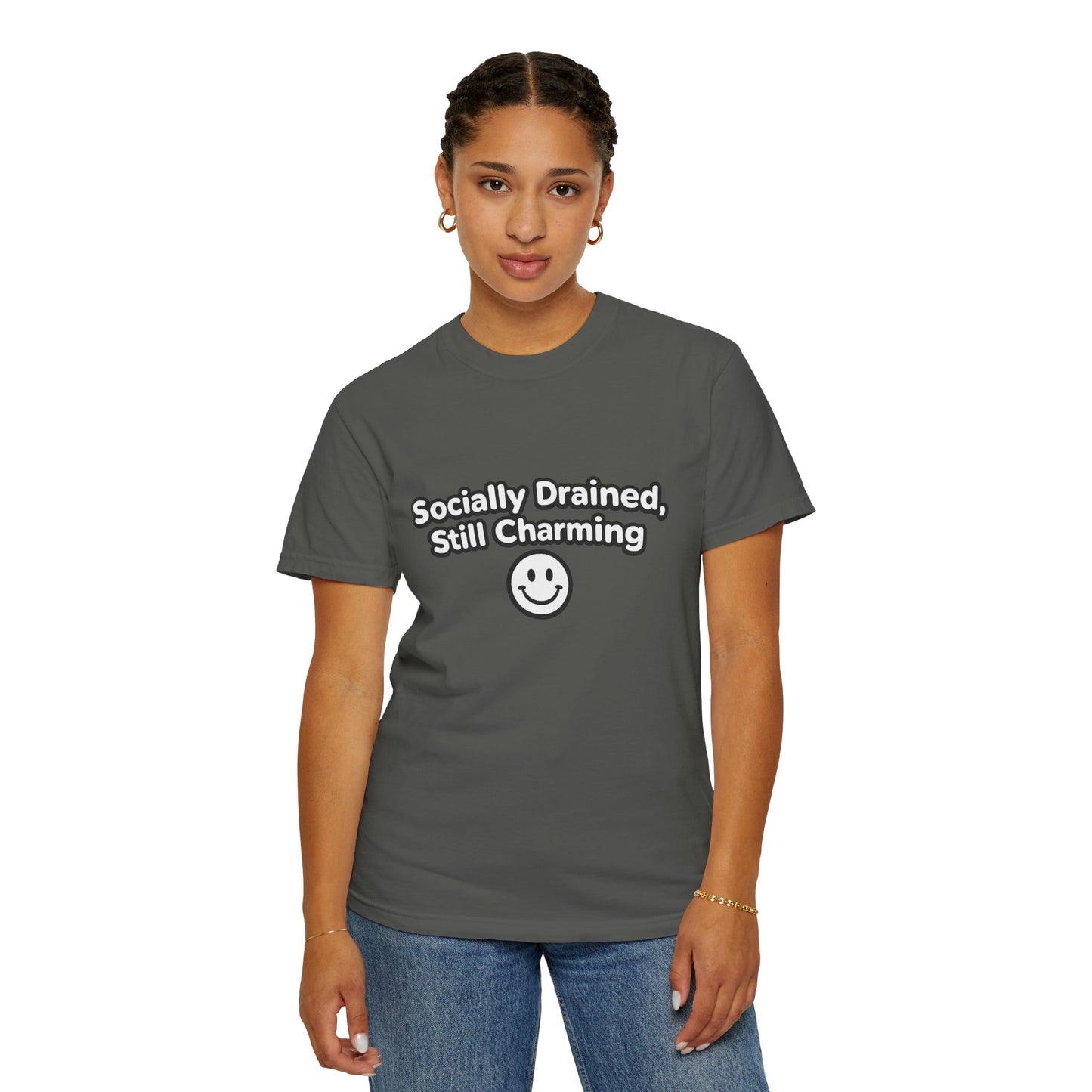 T-Shirt -Socially Drained, Still Charming