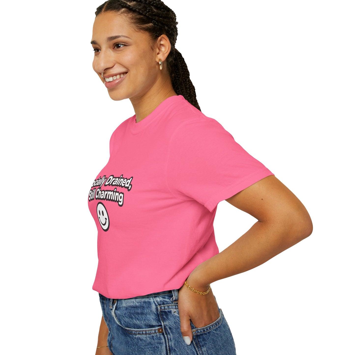 T-Shirt -Socially Drained, Still Charming