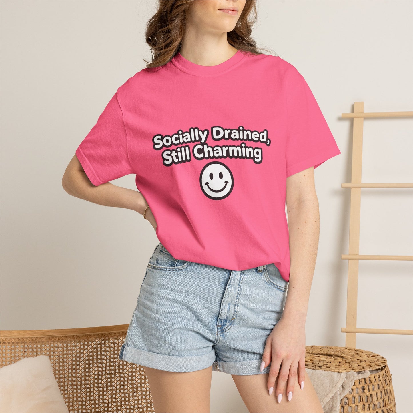 T-Shirt -Socially Drained, Still Charming