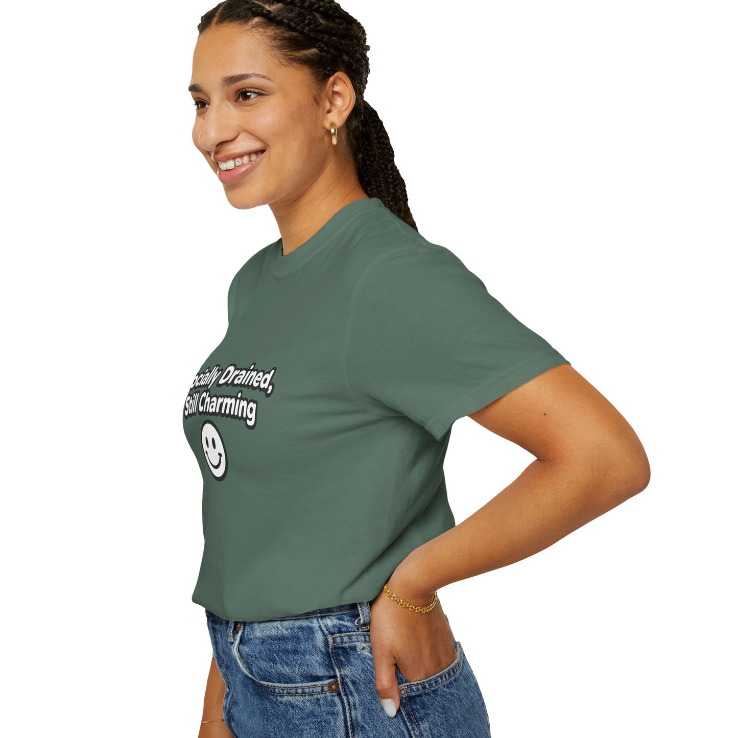 T-Shirt -Socially Drained, Still Charming