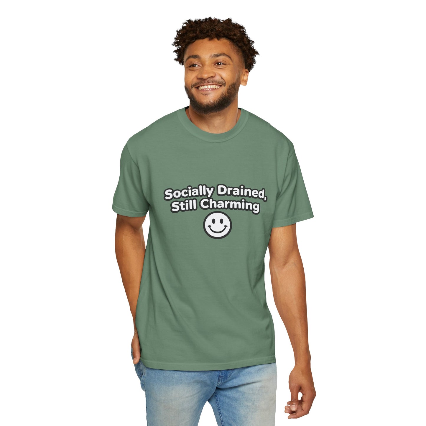 T-Shirt -Socially Drained, Still Charming