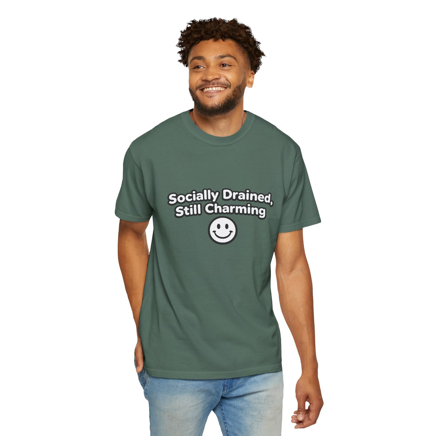 T-Shirt -Socially Drained, Still Charming