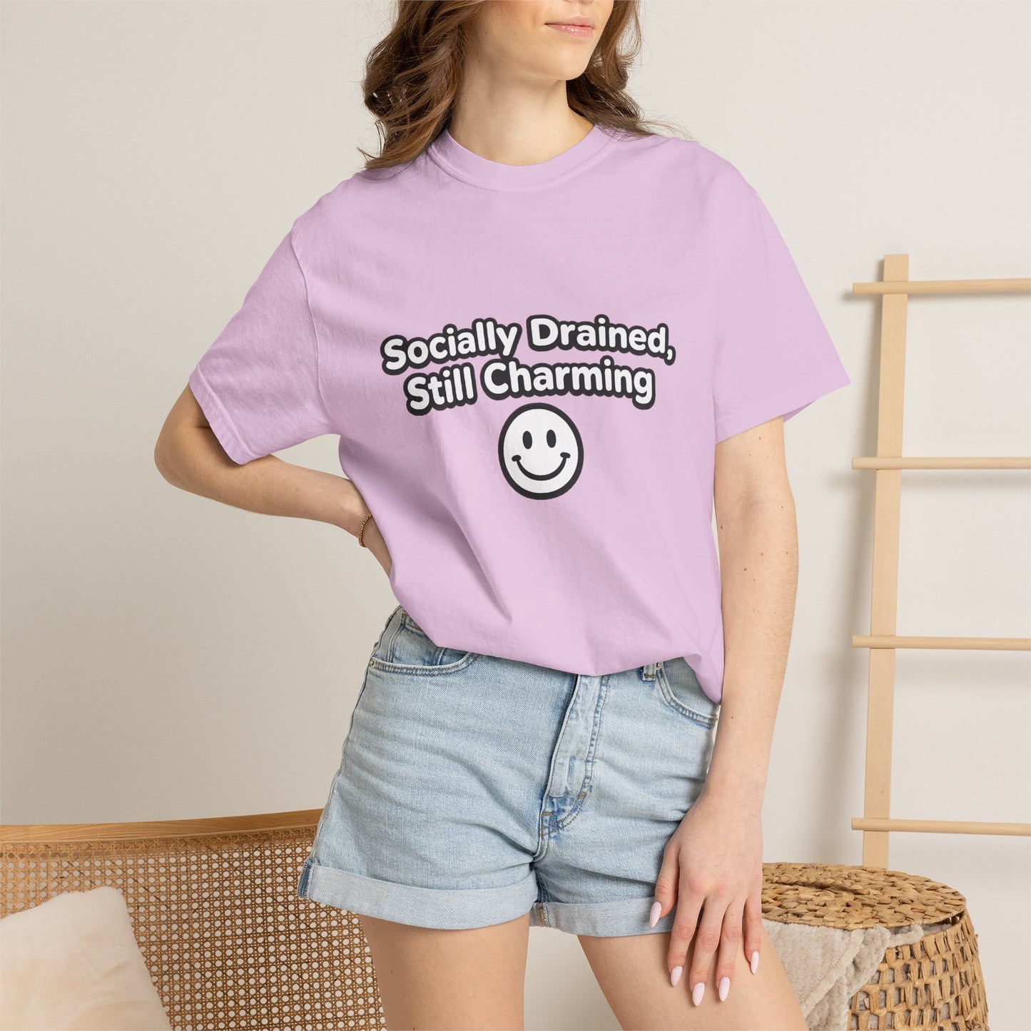 T-Shirt -Socially Drained, Still Charming