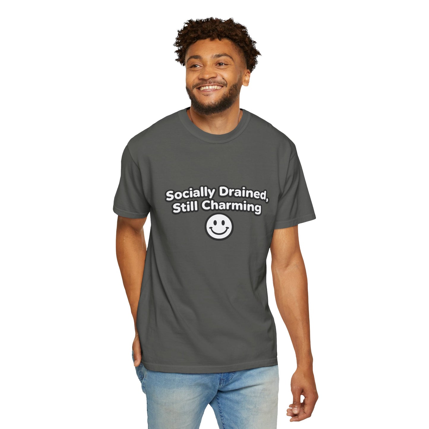 T-Shirt -Socially Drained, Still Charming